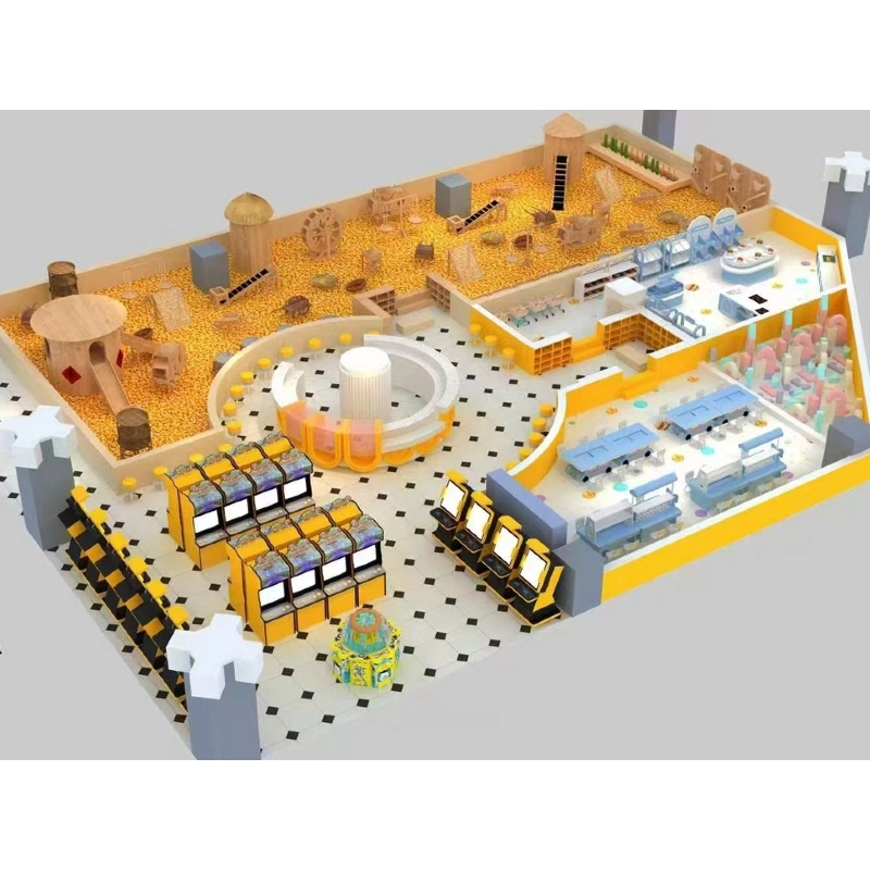 245 Flat grass house modeling tower orange castle theme maze