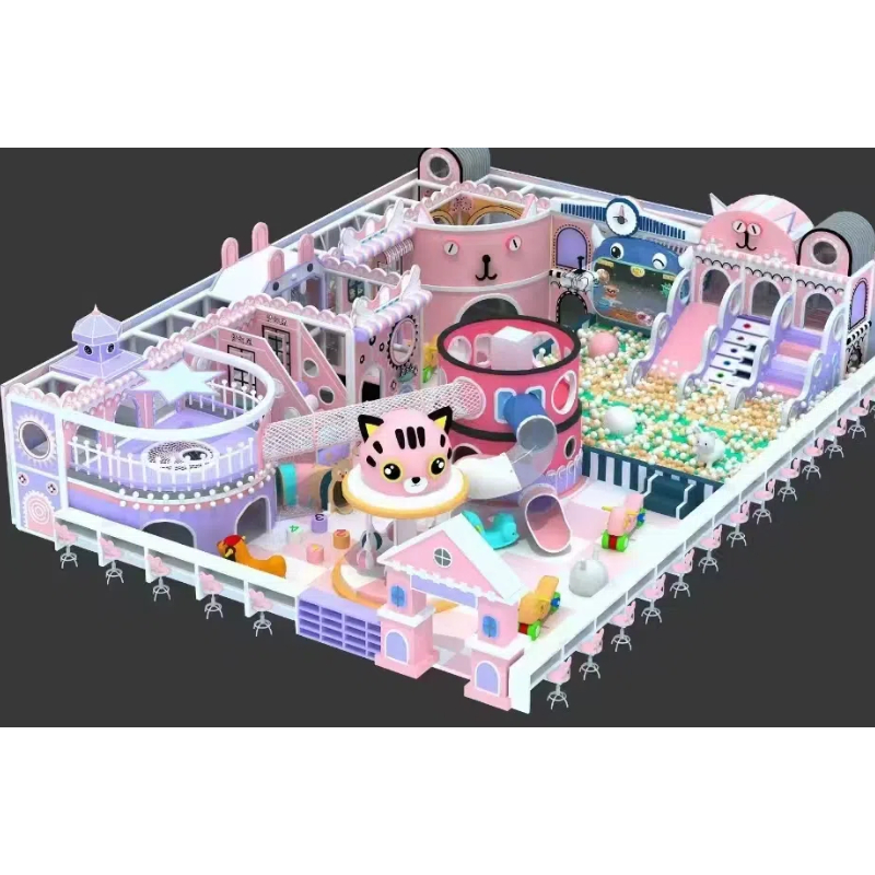 230 Flat children's pink cat shape play house cartoon pink rabbit trampoline