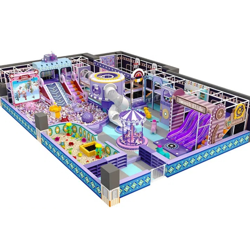 260 Flat Multi-person purple light slide Blue robot shape maze
