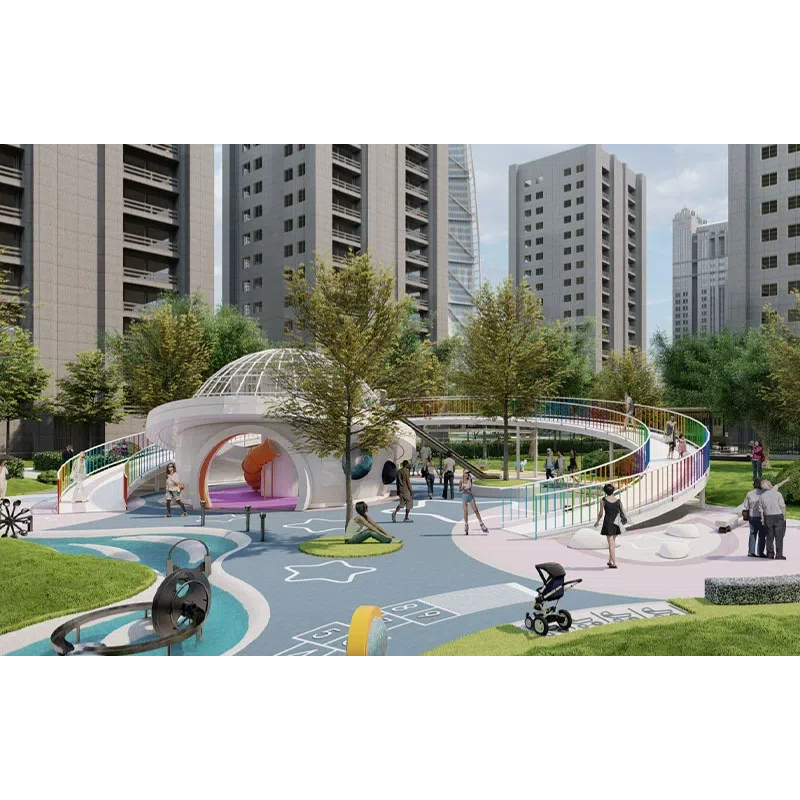 215 Flat children's color steel guardrail White planet shape play house