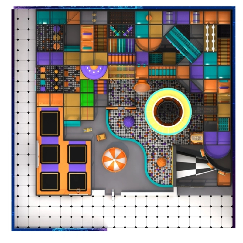 93 flat indoor basketball trampoline game horn slide