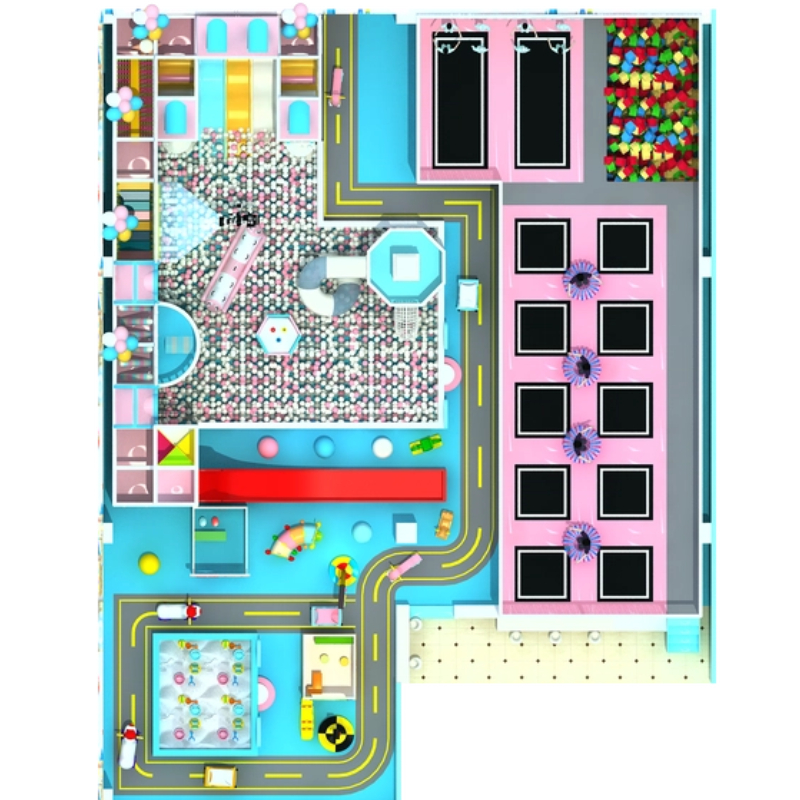 260 Flat children'swall smulging trampoline Indoor trampoline park