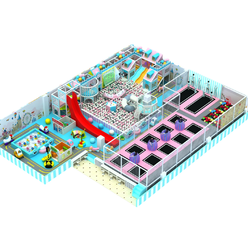 270 Flat red vertical slide equipment wholesale A two-storey castle maze