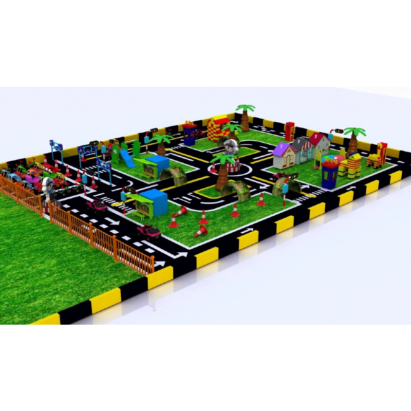 290 Flat PVE rubber racing track Traffic town theme playground