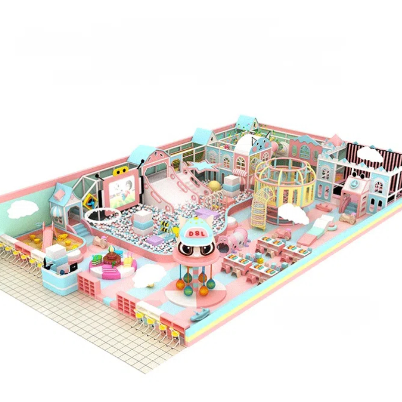 100 Flat children's yellow manual climbing network walkway yellow and pink tower