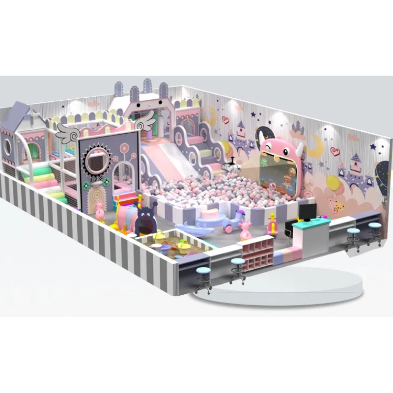 200 Flat pink monster modeling projection game lilac rabbit soft installation slide