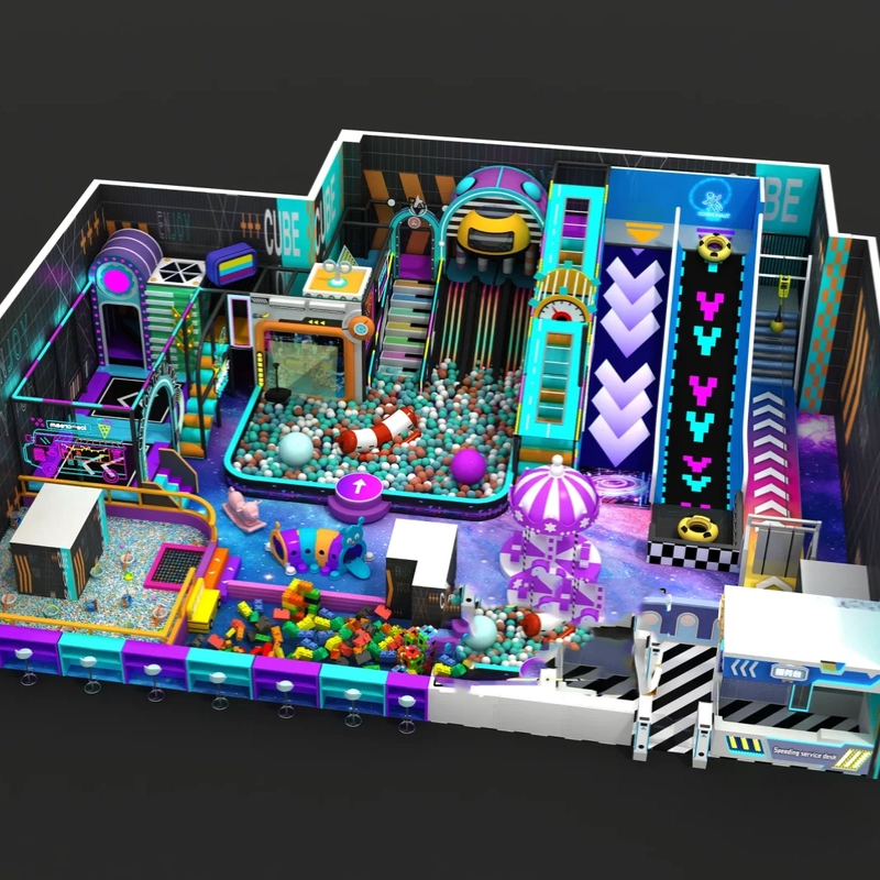 285 Flat children's purple robot modeling maze Color light wave slide