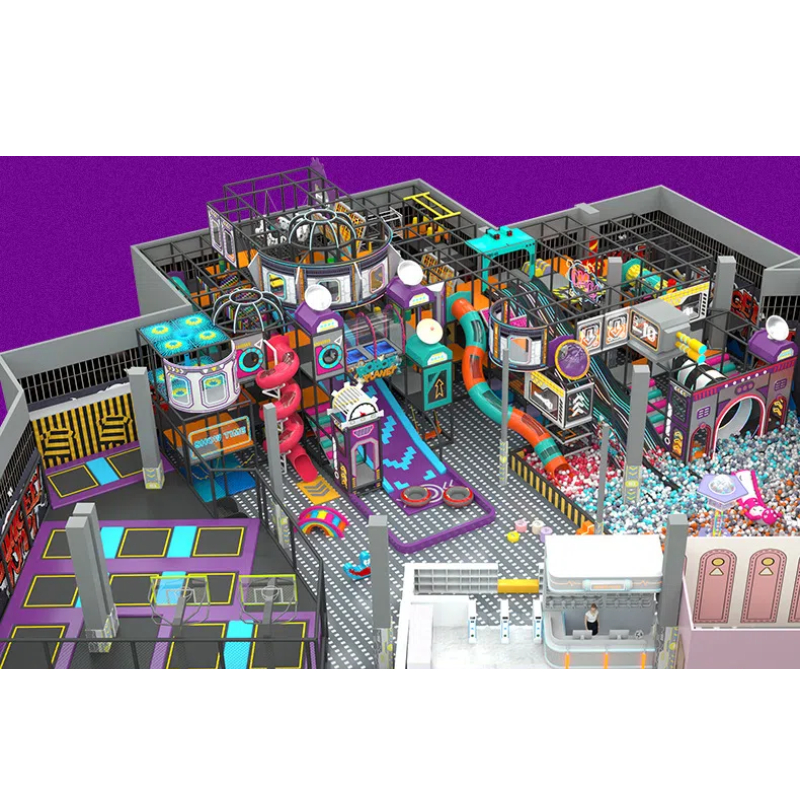 345 Flat children's children's sand pool play area High-rise wave light slide