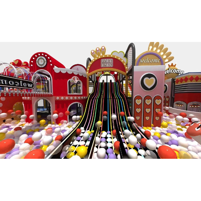 87 flat children's high-rise light slide super large slide