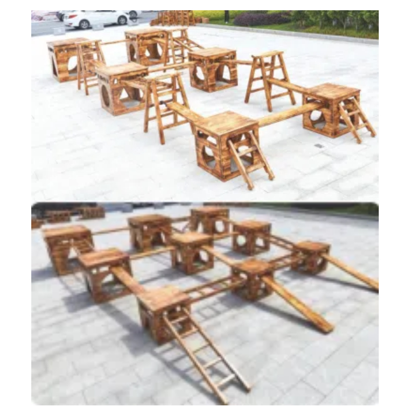 outdoor camphor Pine play carbonized camphor pine climbing combination