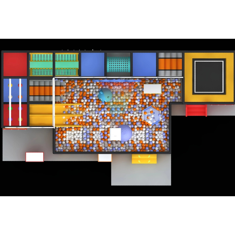 50 Flat Indoor green bandage single-plank bridge red house shape trampoline