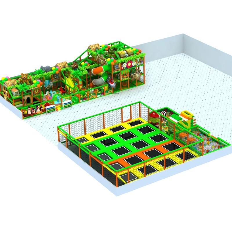 137 flat children's forest theme maze sloping parkour trampoline park