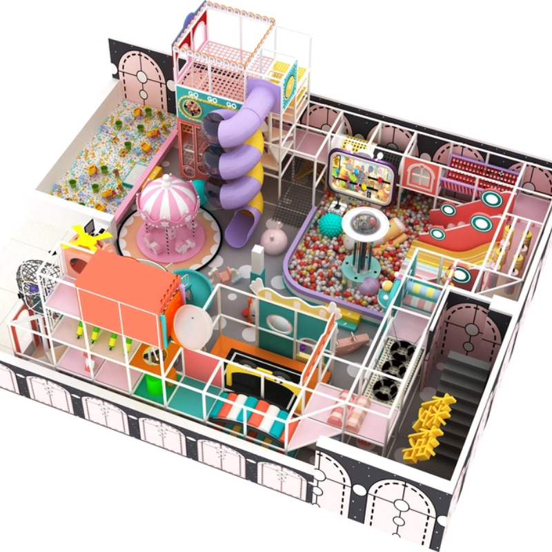 620 Flat Indoor multi-layer indoor fun maze. pink cute Carousel Park