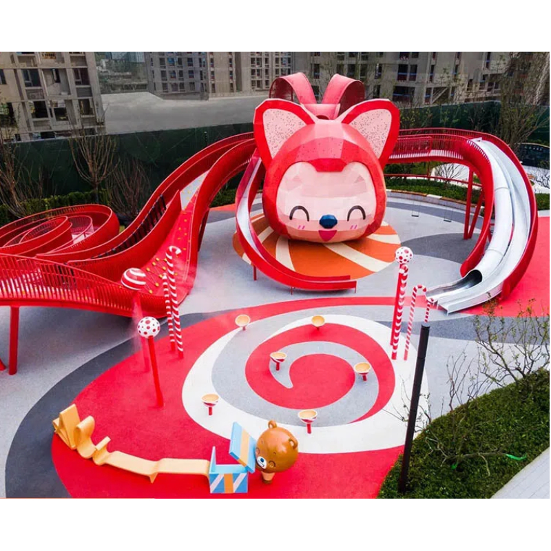 270 Flat A hollowed-out game house in the shape of Ali Red and white striped swivel chair