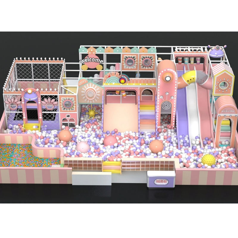 195 flat children's children's plastic climbing passage pink castle custom maze