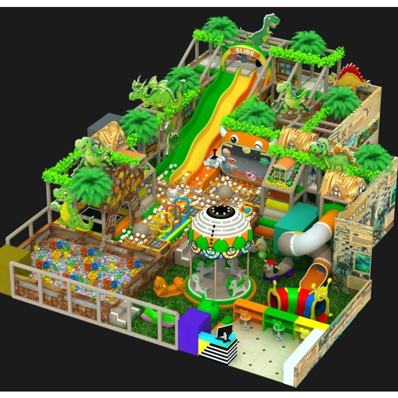 120 flat children's green carousel dinosaur theme maze