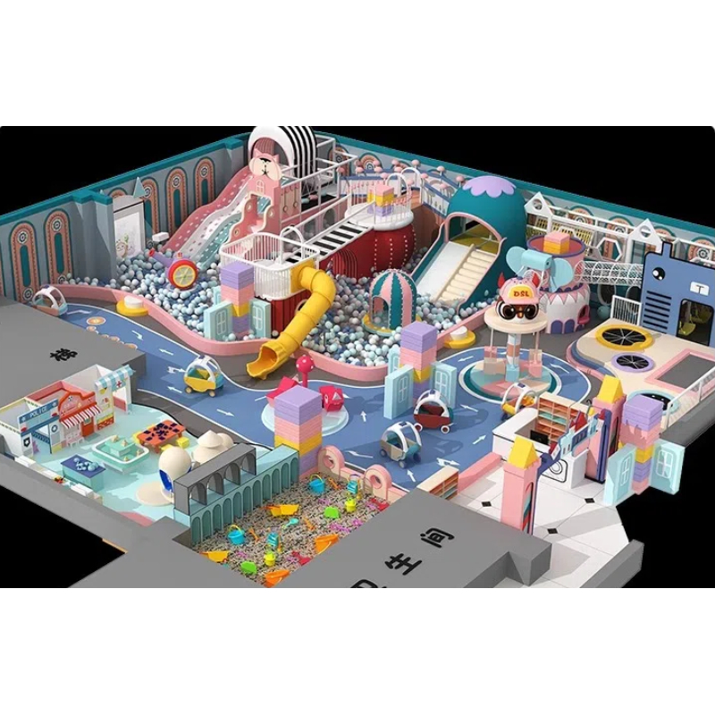 235 Flat Red cactus modeling house Colored polka dot Wave slide