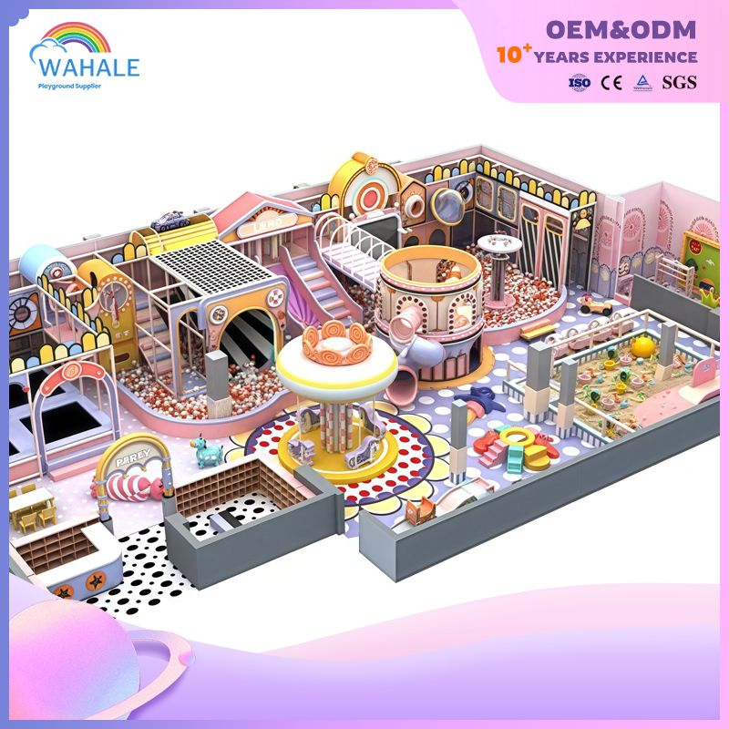 Custom-made Soft Furnishings with A Theme of Pink And Purple Candies in The Sales Center for Children's Playgrounds