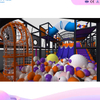 Popular Custom Tech-Sports Indoor Playground | 3-Lane Slide & Trampoline Zone | Orange-Purple Theme | Commercial Use