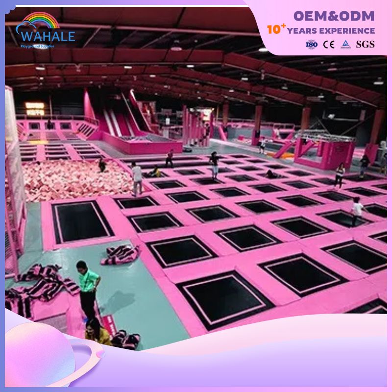 Macaron Color Custom Indoor Children's Trampoline Park Children's Parkour Escape Playground Facilities