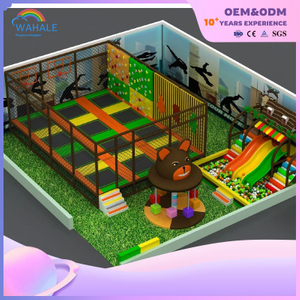Forest Theme Indoor Trampoline Park Customized Children's Bear Head Playground Equipment Wholesale