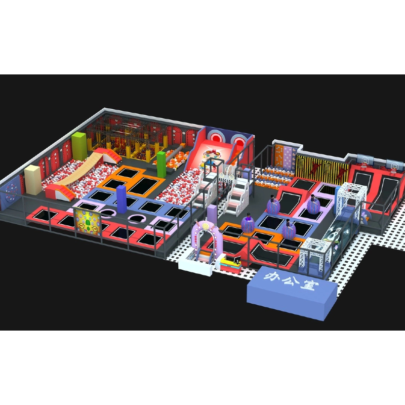 Indoor suspension bridge sponge pool