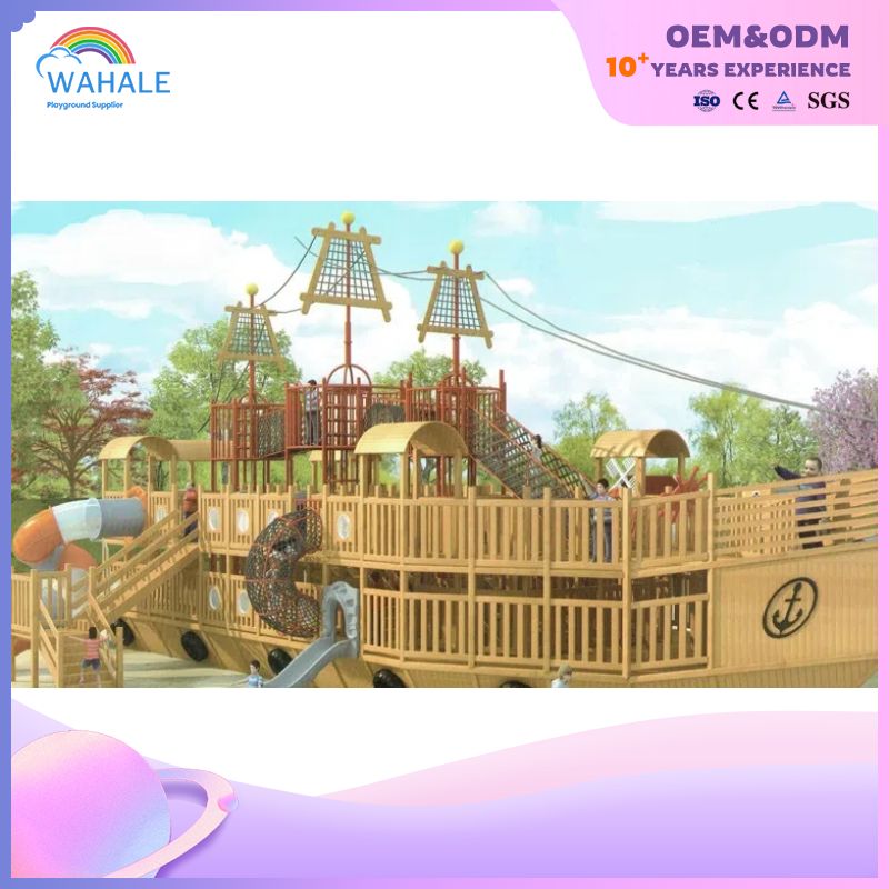 Customized Outdoor Boat Shape Children's Playground Equipment Children's Physical Training Amusement Park