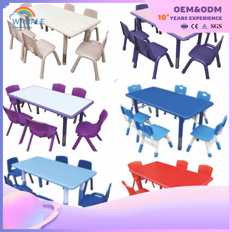 Kindergarten Table And Chair Plastic Graffiti Children's Table And Chair Set Children's Lifting Table