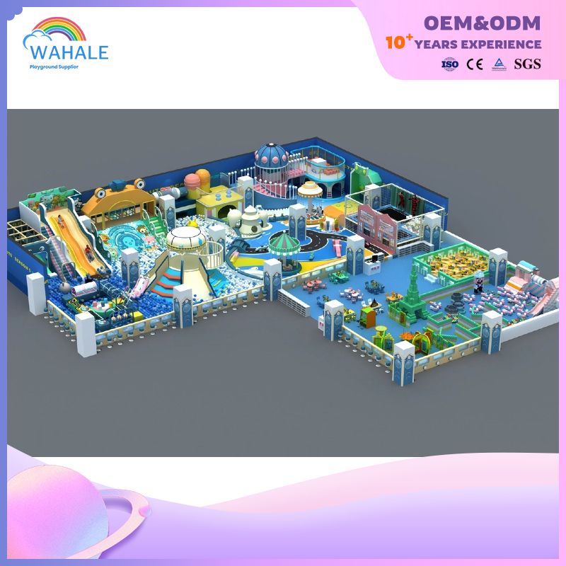 Customizable Deep Blue Universe Themed Children's Indoor Playground Equipment in The Mall