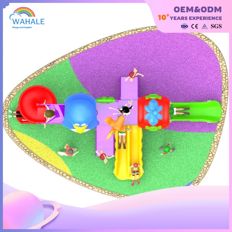 Outdoor Children's Blue Penguin Slide Park Children's Indoor And Outdoor Customized Playground Equipment Wholesale