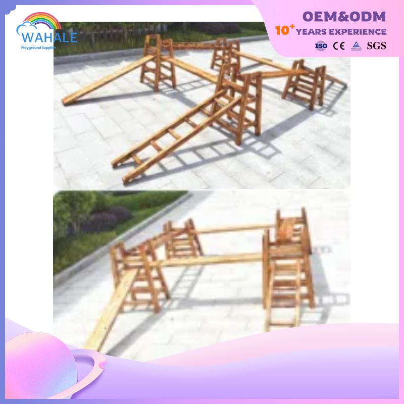 Carbonized Camphor Pine Climbing Combination Children's Play Equipment Wholesale