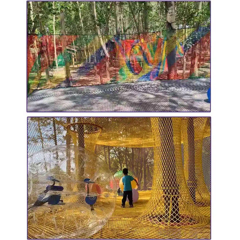 Rainbow climbing network walkway