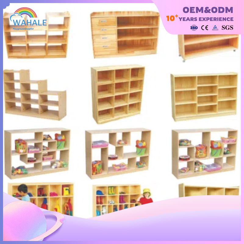 Mongolian Pine Map Bookcase Toy Cabinet Children's Indoor Amusement Equipment Wholesale