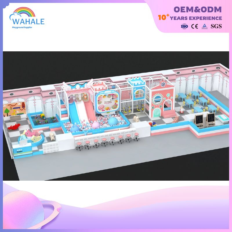 Kindergarten Indoor Children Blue Pink Theme Customized Playground Equipment Wholesale