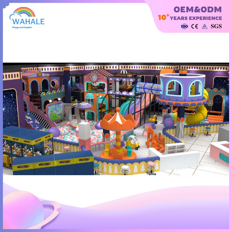 Macaron Theme Children Dynamic Play Area Commercial Indoor Playground Equipment Soft Pack Toys