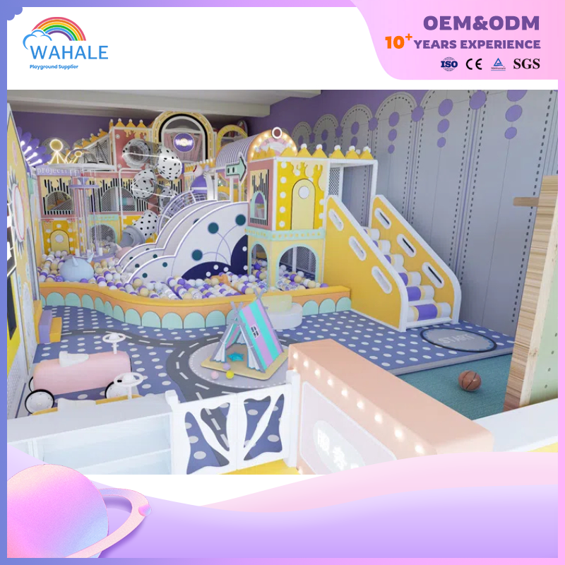 Kindergarten Interior Purple Soft Decoration Castle Theme Customized Playground Equipment Manufacturer