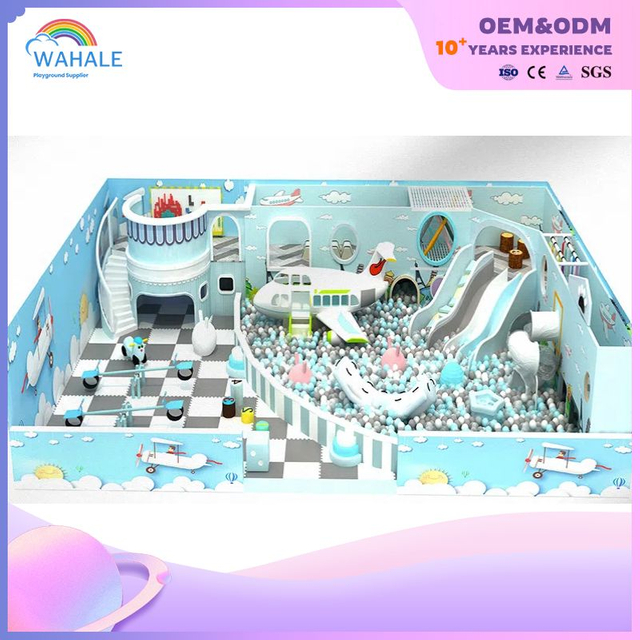 Ice And Snow World Theme Customized Children's Indoor Playground Blue And White Indoor Soft Decoration Park