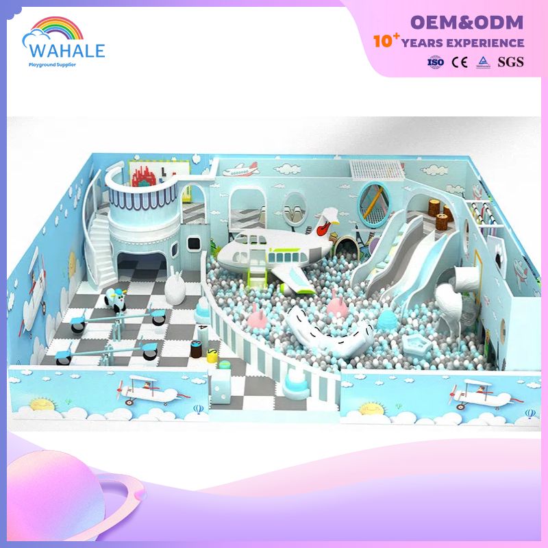 Ice And Snow World Theme Customized Children's Indoor Playground Blue And White Indoor Soft Decoration Park