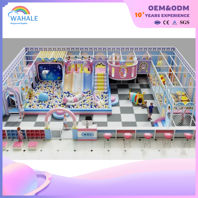 Kindergarten Indoor Pink Blue Soft Decoration Children Crossing Playground Equipment Supplier