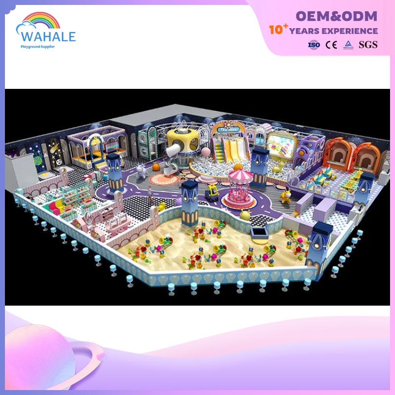 Sales Center Indoor Purple Soft Decoration Playground Customized Robot Theme Children's Park Facilities