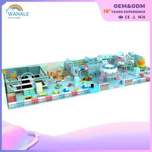 Ice And Snow World Theme Customized Children's Indoor Soft Installation Blue Playground Equipment