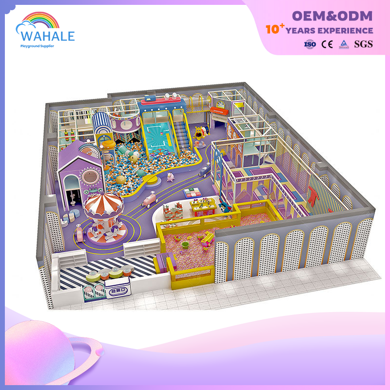 Sales Center Indoor Purple Castle Theme Park Customized Soft Decoration House Modeling Equipment for Children