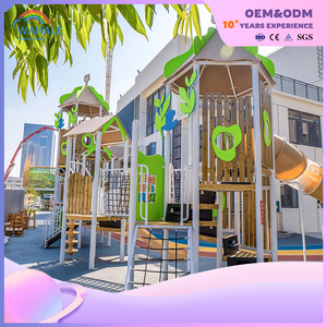Sales Center Outdoor Forest Theme Customized Wooden Playground Children Escape Slide Park
