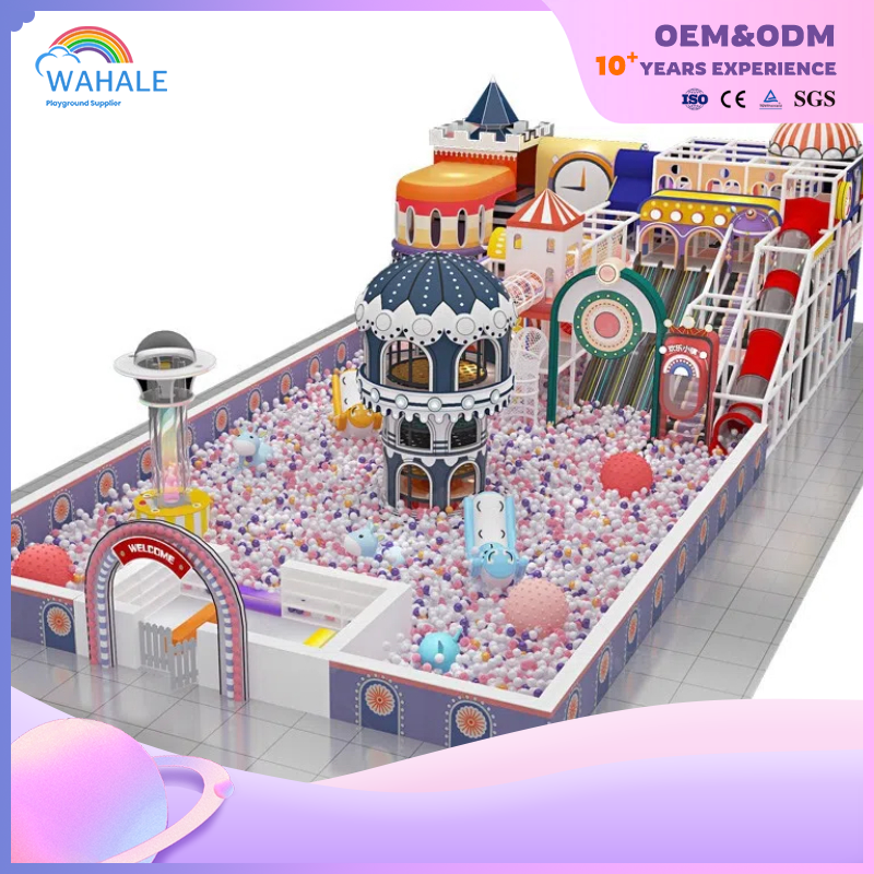 Purple Video Game Theme Custom Indoor Soft Installation Playground Children Indoor Crossing Equipment