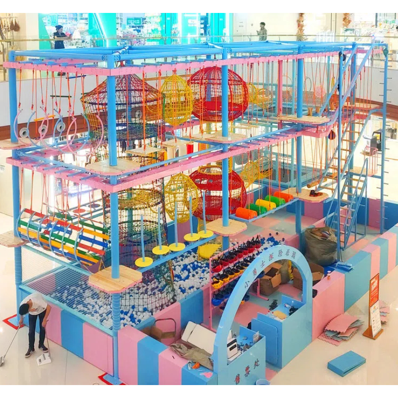 Colorful woven net bird cage