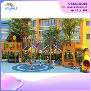 Early Education Center Outdoor Wooden House Shape Children's Sports Playground Equipment Supplier
