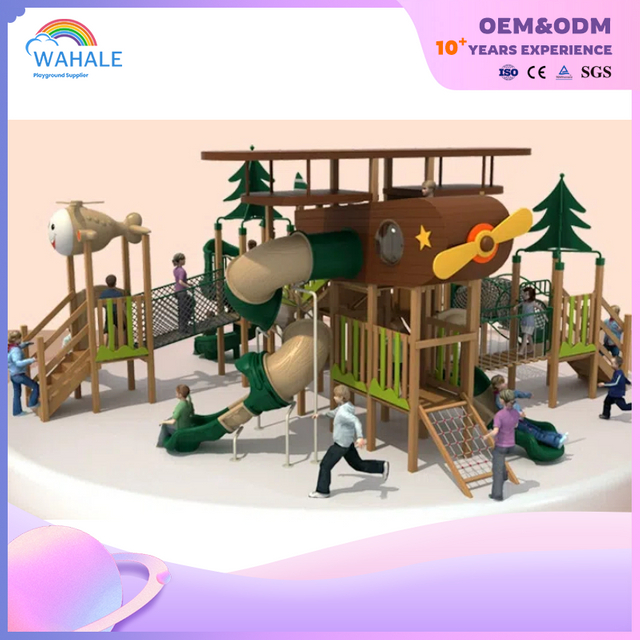 Outdoor Garden Forest Theme Customized Children's Wooden Playground Equipment Supplier