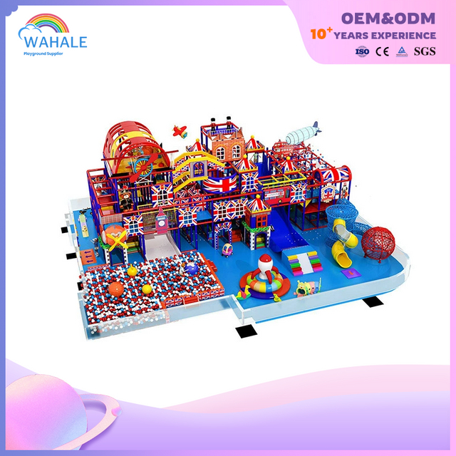 Kindergarten Indoor British Theme Custom Soft Installation Crossing Children's Playground Equipment