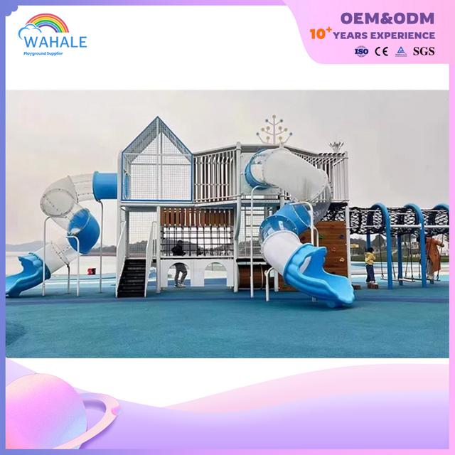 Scenic Area Outdoor Blue House Modeling Children Parent-child Interactive Playground Equipment
