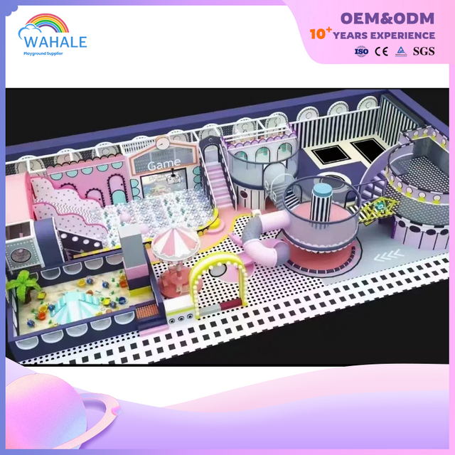 Sales Center Interior Purple Castle Shape Children's Soft Decoration Playground Equipment Dealer